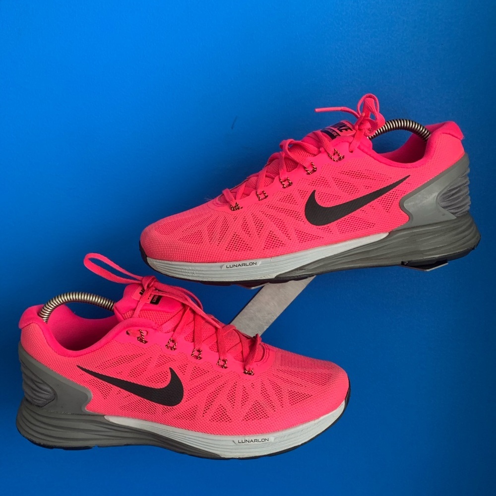 Nike Lunarlon Hyper Pink Black 654434-600 Women Size 8